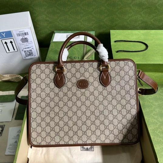 LOUIS VUITTON 31*28*7CM 674140 40*30*6CM BRIEFCASE, SUPREME CANVAS + BROWN LEATHER