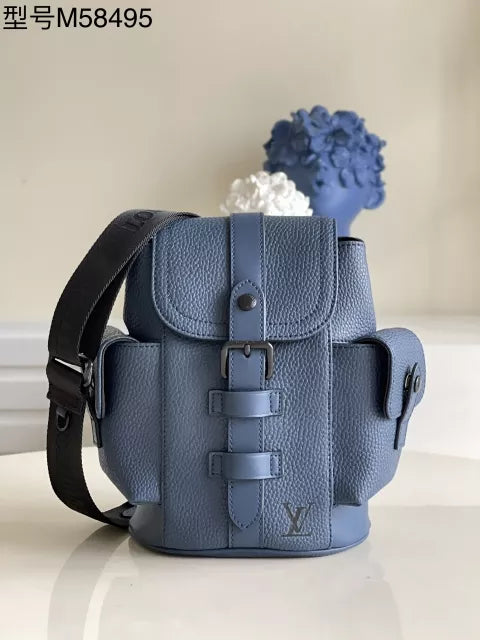 LOUIS VUITTON 14 X 19.5 X 5CM CHRISTOPHER XS TAURILLON LEATHER