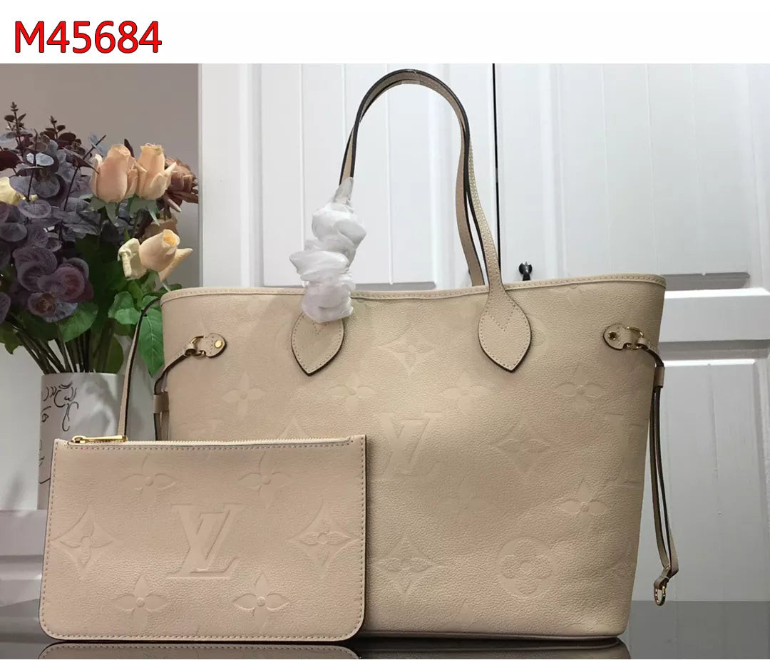 LOUIS VUITTON NEVERFULL MM BAG MONOGRAM EMPREINTE LEATHER