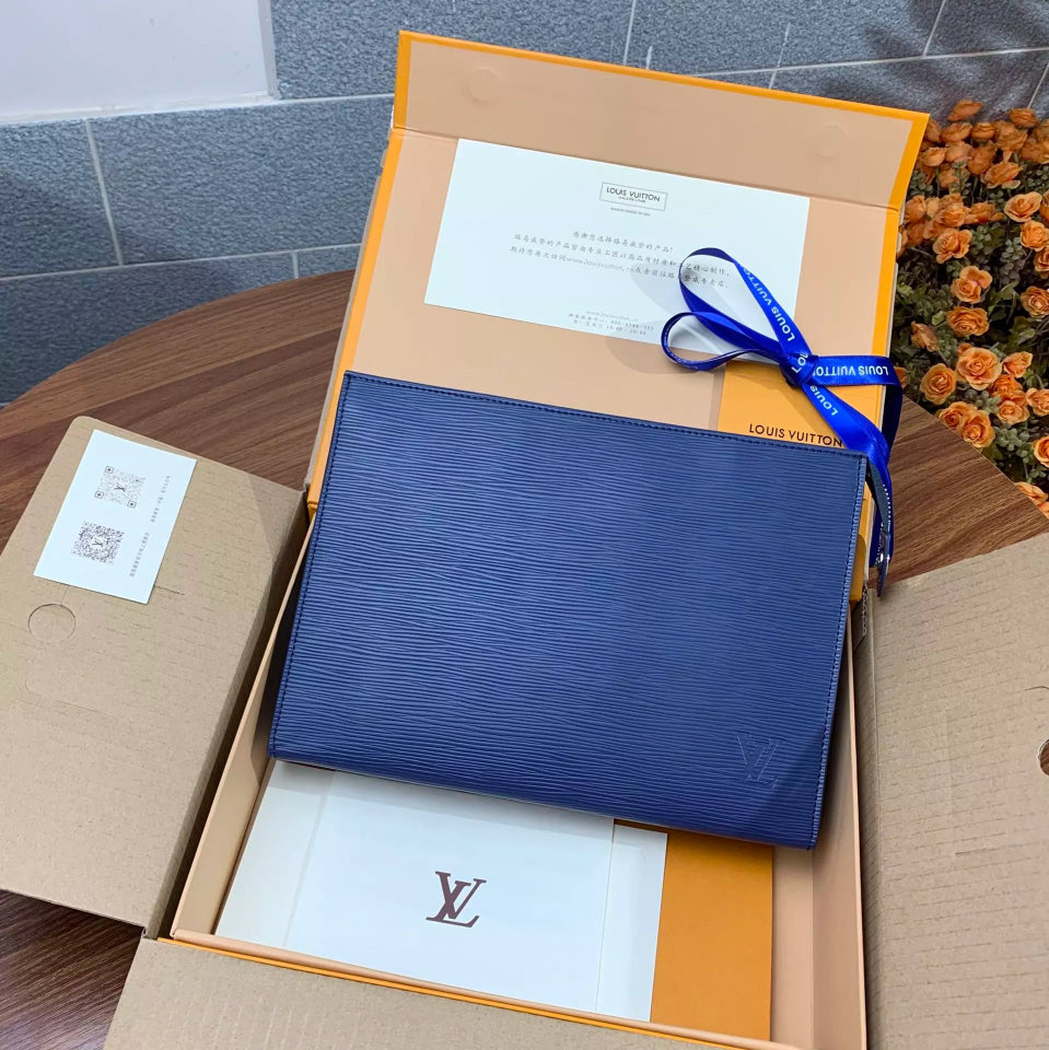 LOUIS VUITTON 27×20×3CM BLUE POCHETTE VOYAGE