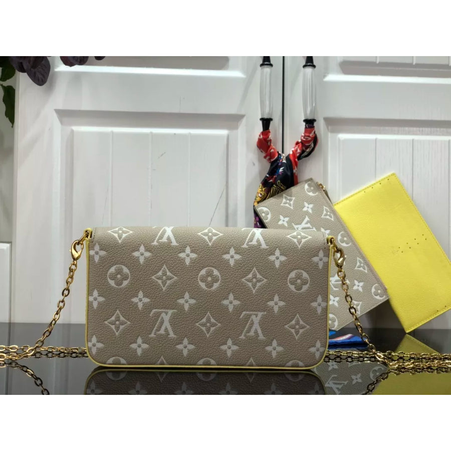 LOUIS VUITTON 21*12*3CM SPRING IN THE CITY CAPSULE SERIES, POCHETTE FELICIE CHAIN BAG, EMBOSSING