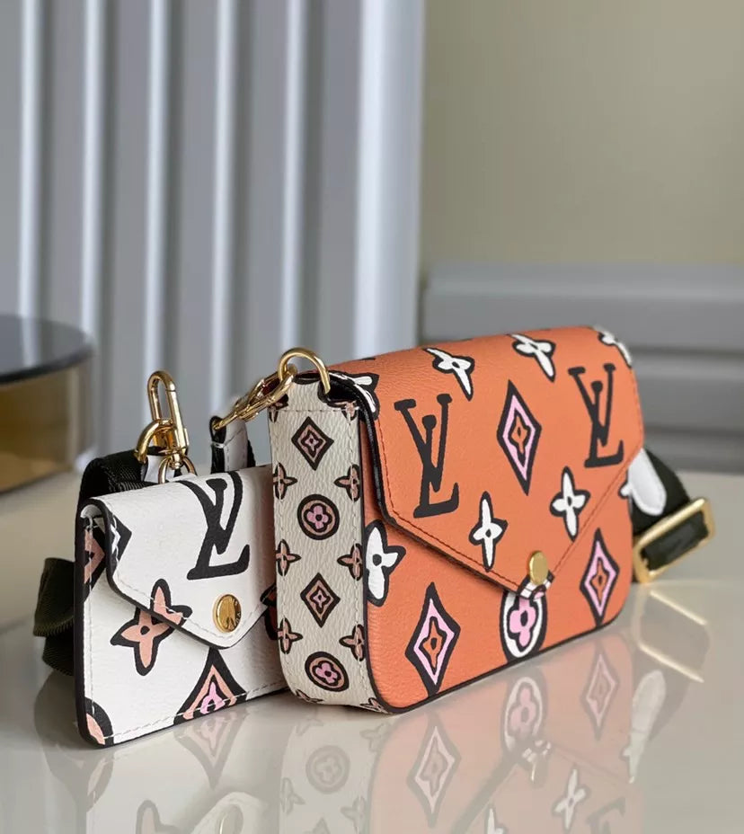 LOUIS VUITTON WILD AT HEART MULTI CHETTE FÉLICIE 17X9.6X3.5CM