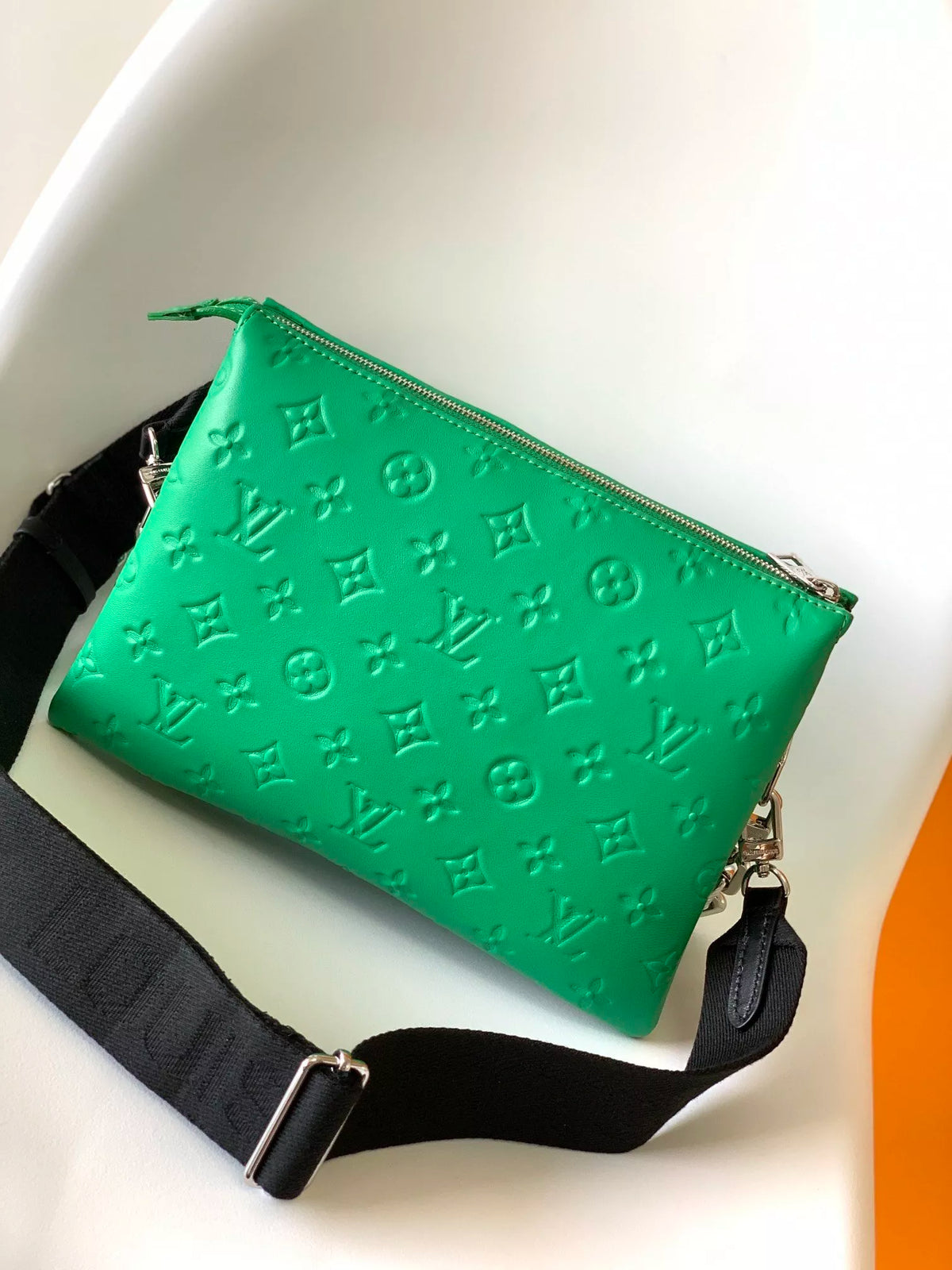 LOUIS VUITTON 26*20*12CM COUSSIN HANDBAG, MONOGRAM EMBOSSED FLUFFY SHEEPSKIN
