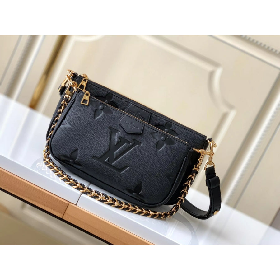 LOUIS VUITTON THREE PIECE MAHJONG BAG, FULL LEATHER PRINTING