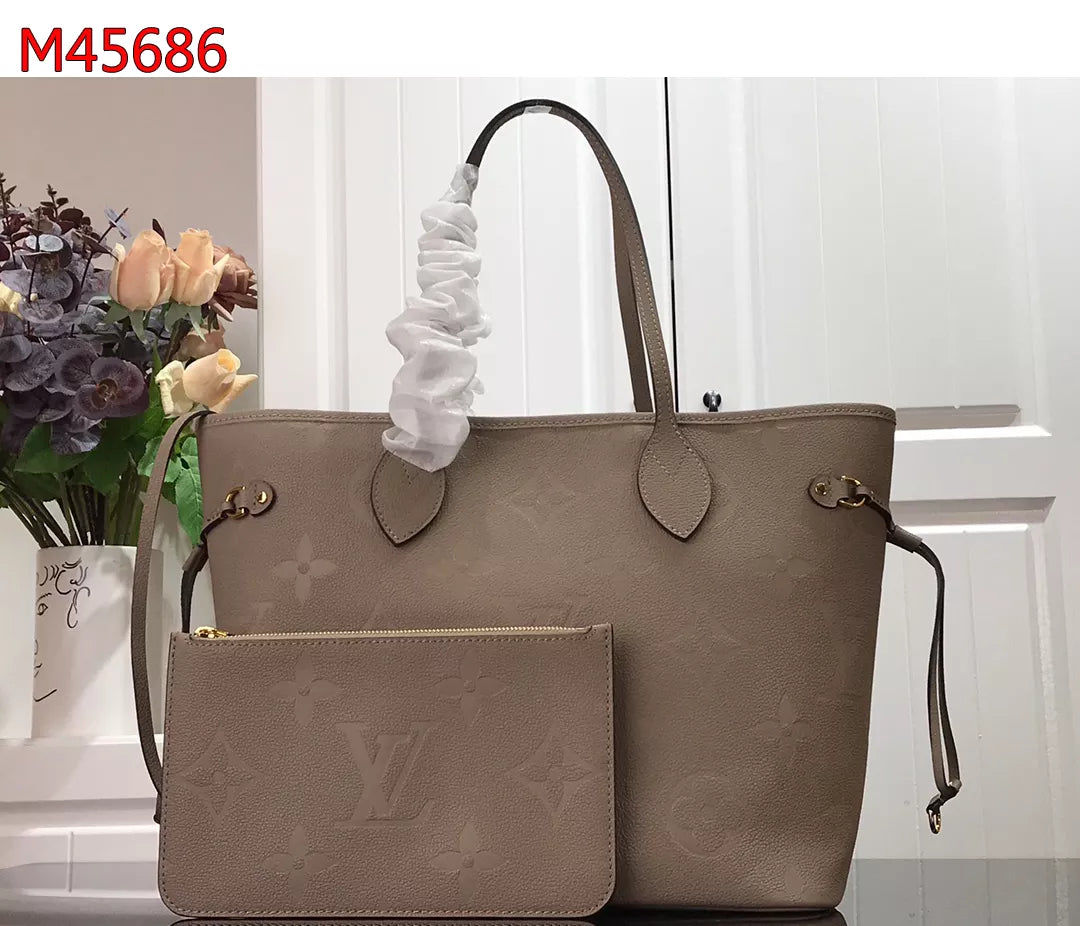 LOUIS VUITTON NEVERFULL MM BAG MONOGRAM EMPREINTE LEATHER