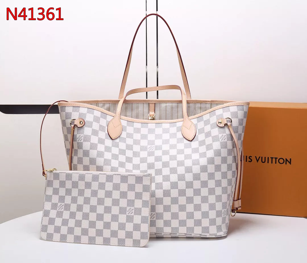 LOUIS VUITTON NEVERFULL MM BAG DAMIER EBENE