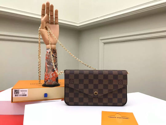 LOUIS VUITTON 21 X 12 X 3 CM POCHETTE FELICIE DAMIER AZUR