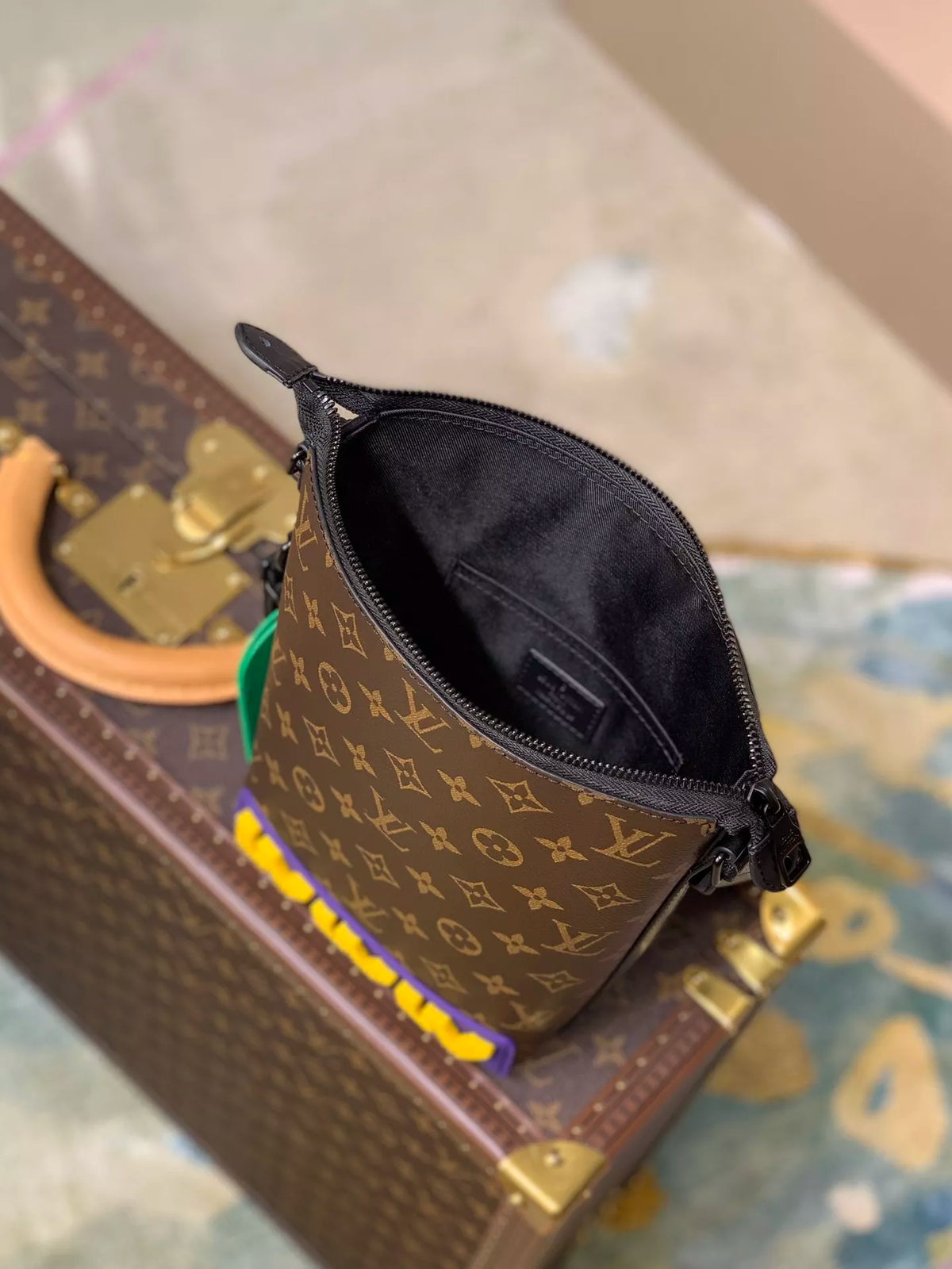 LOUIS VUITTON 16.5 X 24.0 X 10.0CM CRUISER POSTMAN BAG, MONOGRAM + MONOGRAM ECLIPSE CANVAS