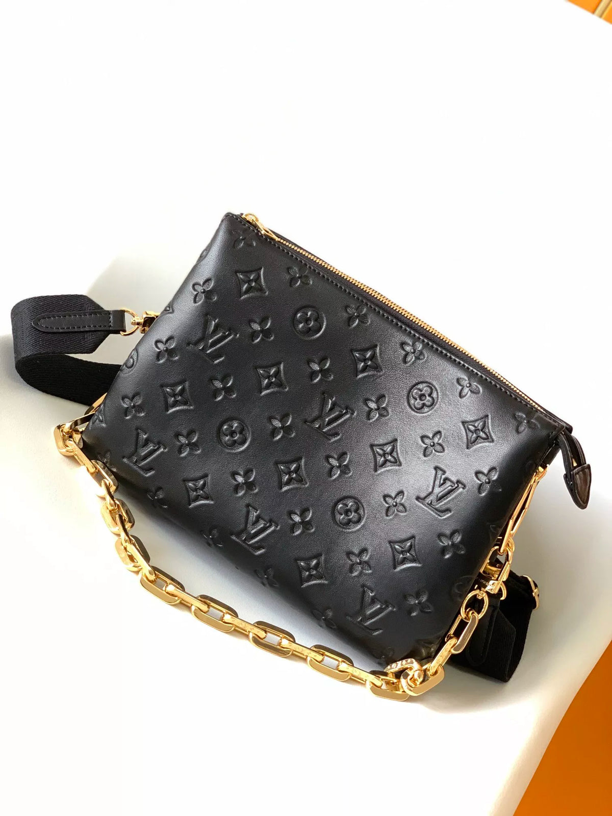 LOUIS VUITTON 26*20*12CM COUSSIN HANDBAG, MONOGRAM EMBOSSED FLUFFY SHEEPSKIN