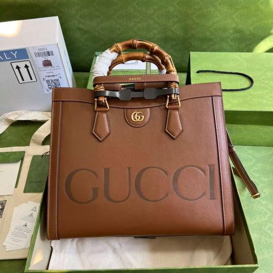 LOUIS VUITTON 35*30*14CM 660195 27*24*11CM DIANA SERIES, BAMBOO TOTE BAG, FULL LEATHER