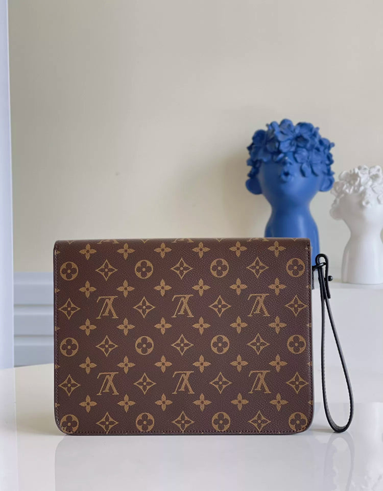 LOUIS VUITTON 27 X 21 X 3.5CM S LOCK 4A MONOGRAM MACASSAR