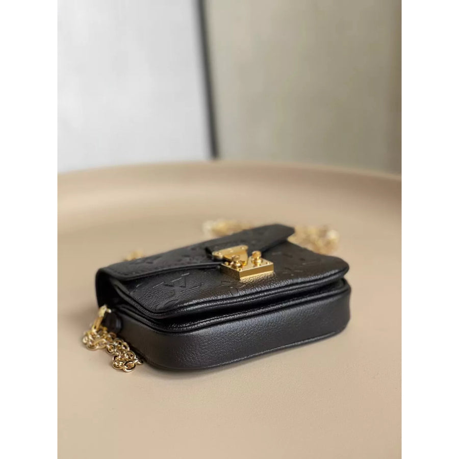 LOUIS VUITTON 14*11*3.5CM MICRO METIS CHAIN BAG, LEATHER