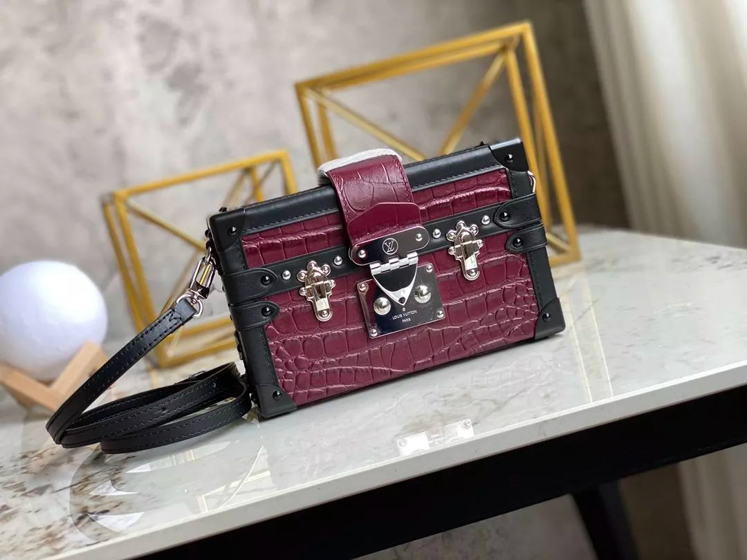 LOUIS VUITTON 19×5×11.5CM PETITE MALLE BOX ALLIGATOR SKIN