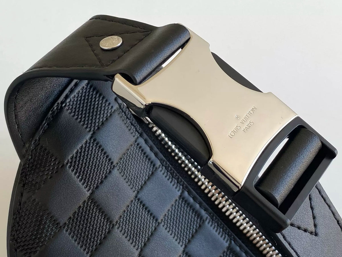 LOUIS VUITTON 26*13*7CM CAMPUS WAIST BAG, DAMIER GRAPHITE COATED CANVAS / DAMIER INFINI CHECKERBOARD LEATHER