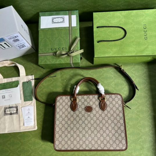 LOUIS VUITTON 31*28*7CM 674140 40*30*6CM BRIEFCASE, SUPREME CANVAS + BROWN LEATHER