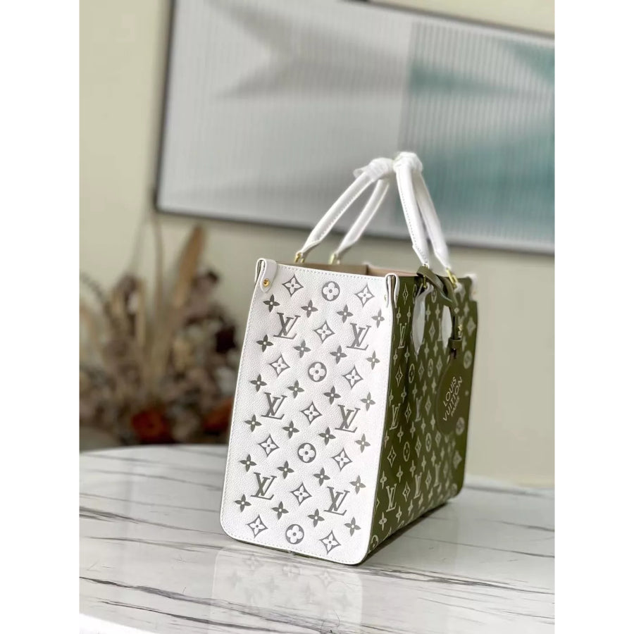 LOUIS VUITTON 35X27X 14CM ONTHEGO HANDBAG, MONOGRAM EMPRENTE COW LEATHE