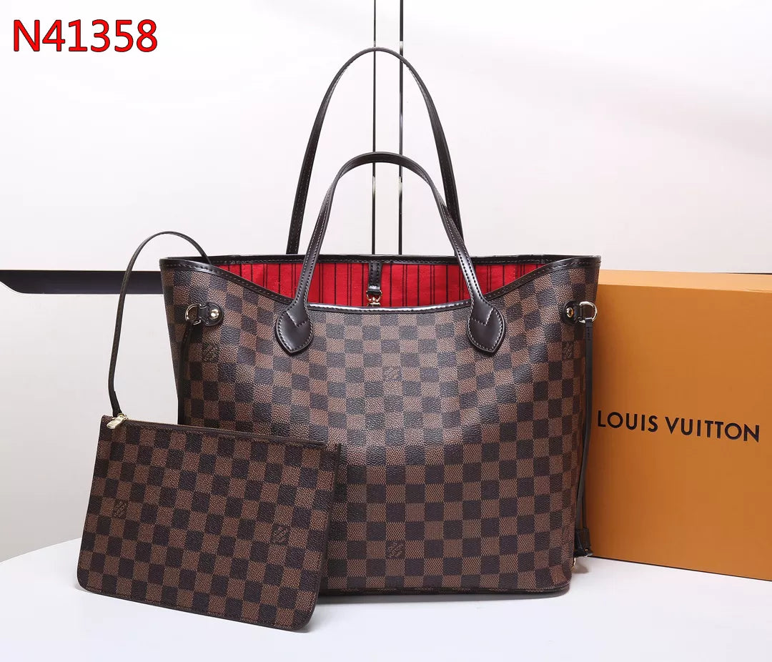 LOUIS VUITTON NEVERFULL MM BAG DAMIER EBENE