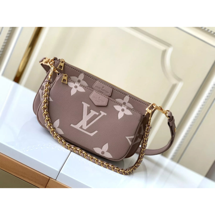 LOUIS VUITTON THREE PIECE MAHJONG BAG, FULL LEATHER PRINTING