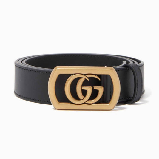 GUCCI BELT WITH FRAMED DOUBLE G BUCKLE