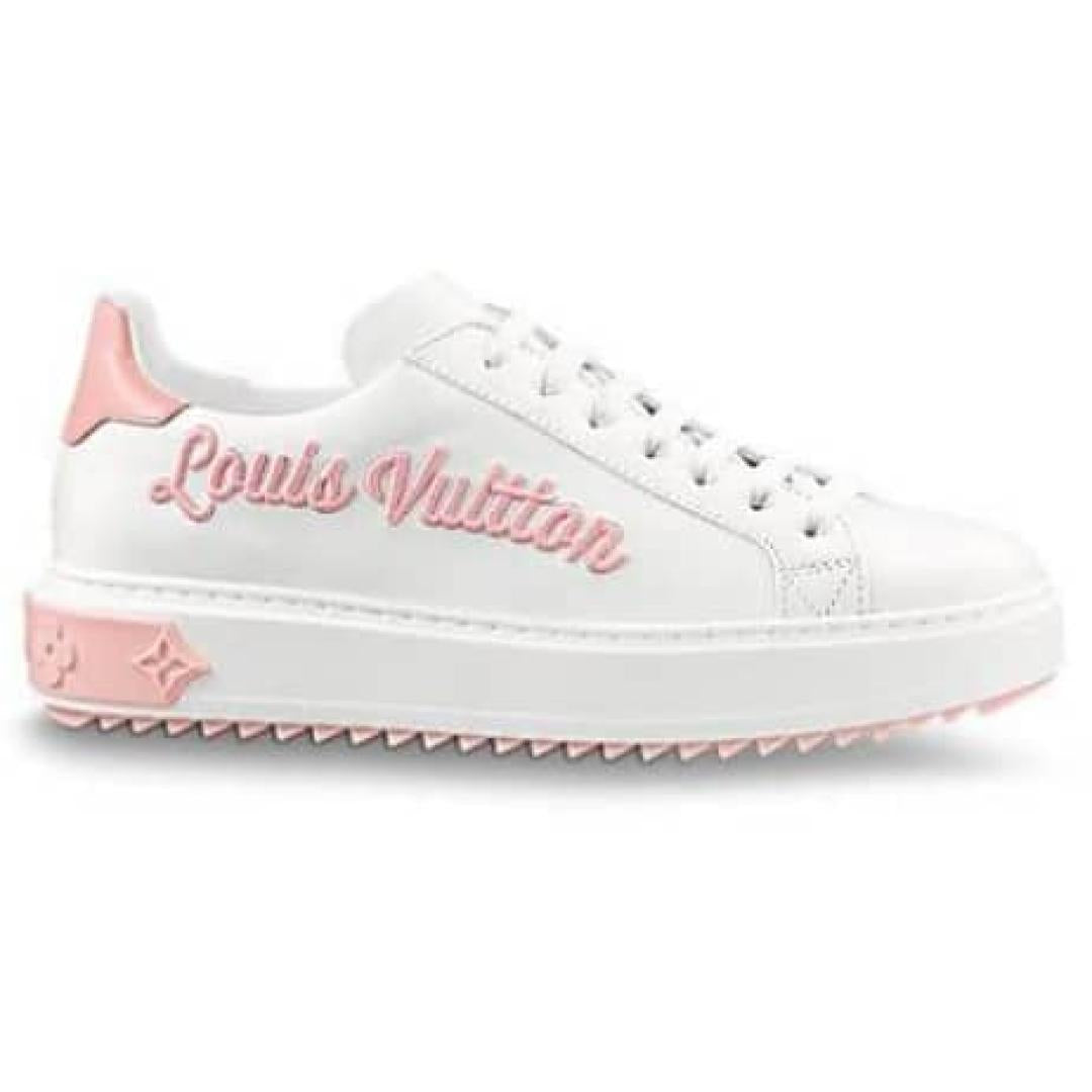 LOUIS VUITTON WOMEN'S TIME OUT SNEAKER WHITE/PINK FOR WOMEN