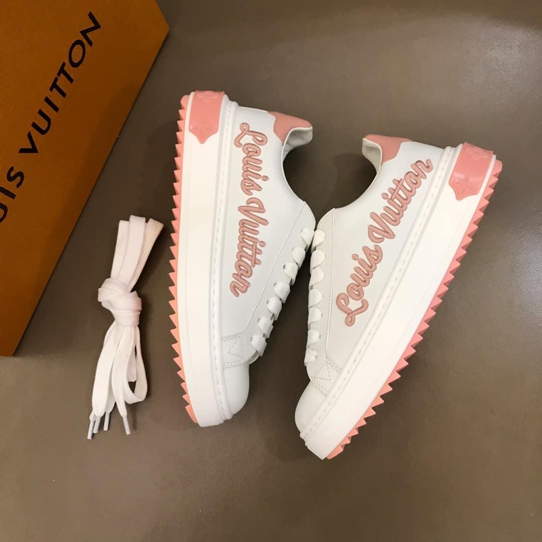 LOUIS VUITTON WOMEN'S TIME OUT SNEAKER WHITE/PINK FOR WOMEN
