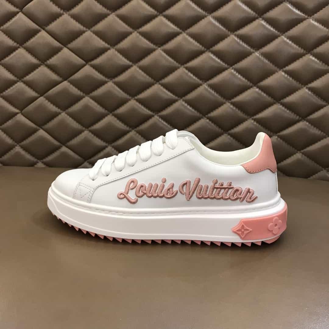 LOUIS VUITTON WOMEN'S TIME OUT SNEAKER WHITE/PINK FOR WOMEN