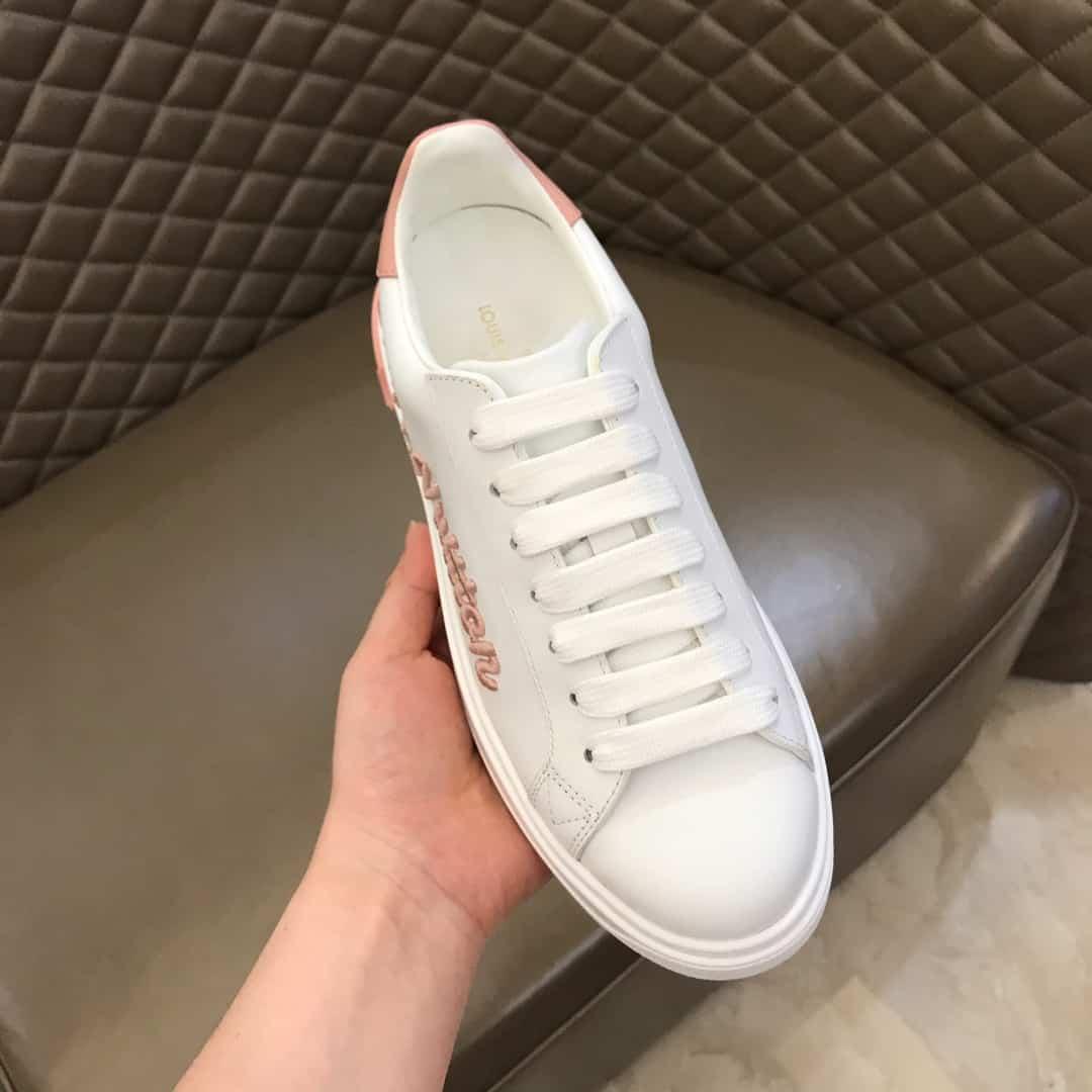 LOUIS VUITTON WOMEN'S TIME OUT SNEAKER WHITE/PINK FOR WOMEN