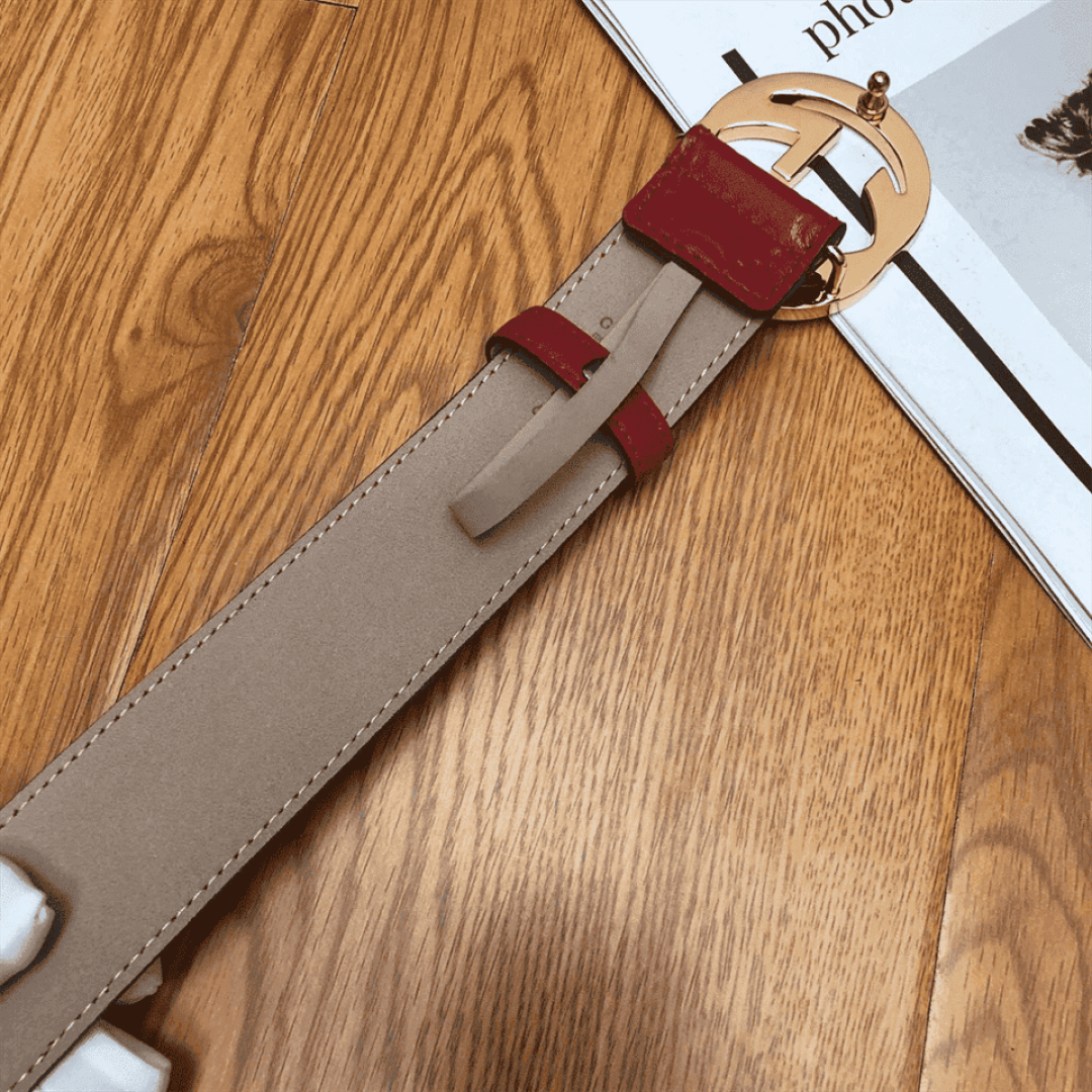 GUCCI INTERLOCKING G-BUCKLE LEATHER BELT