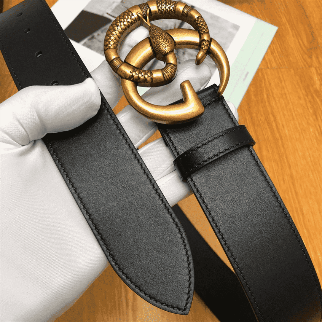 GUCCI DOUBLE G SNAKE BUCKLE BELT