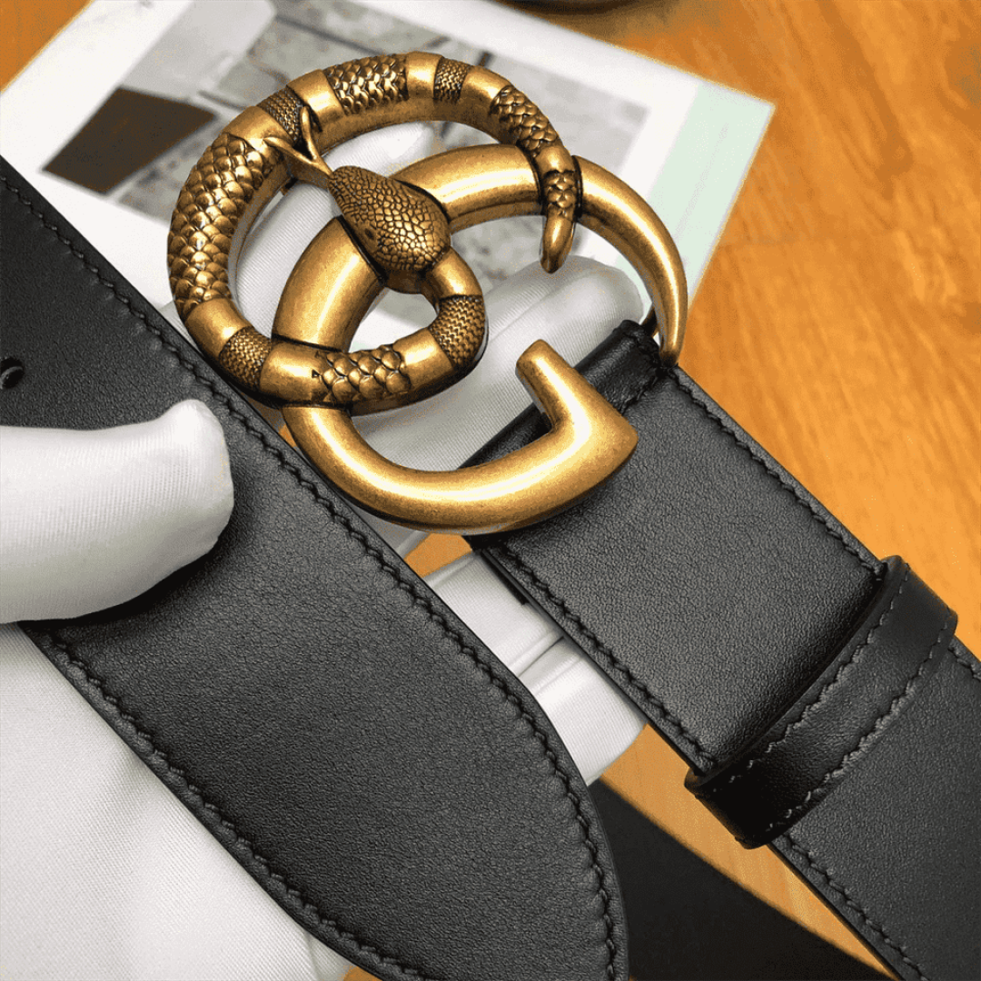 GUCCI DOUBLE G SNAKE BUCKLE BELT