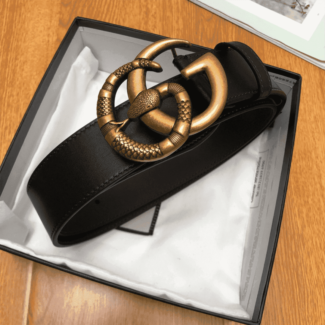 GUCCI DOUBLE G SNAKE BUCKLE BELT