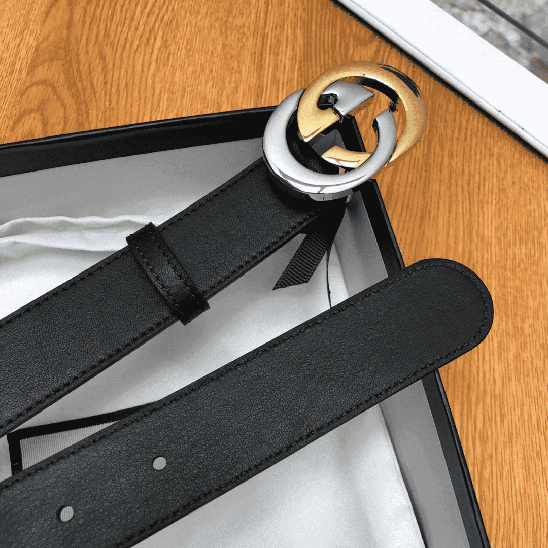 GUCCI GG LEATHER LOGO BELT