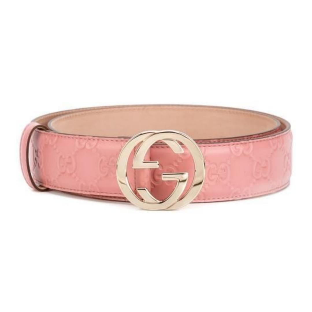 GUCCI INTERLOCKING G-BUCKLE LEATHER BELT