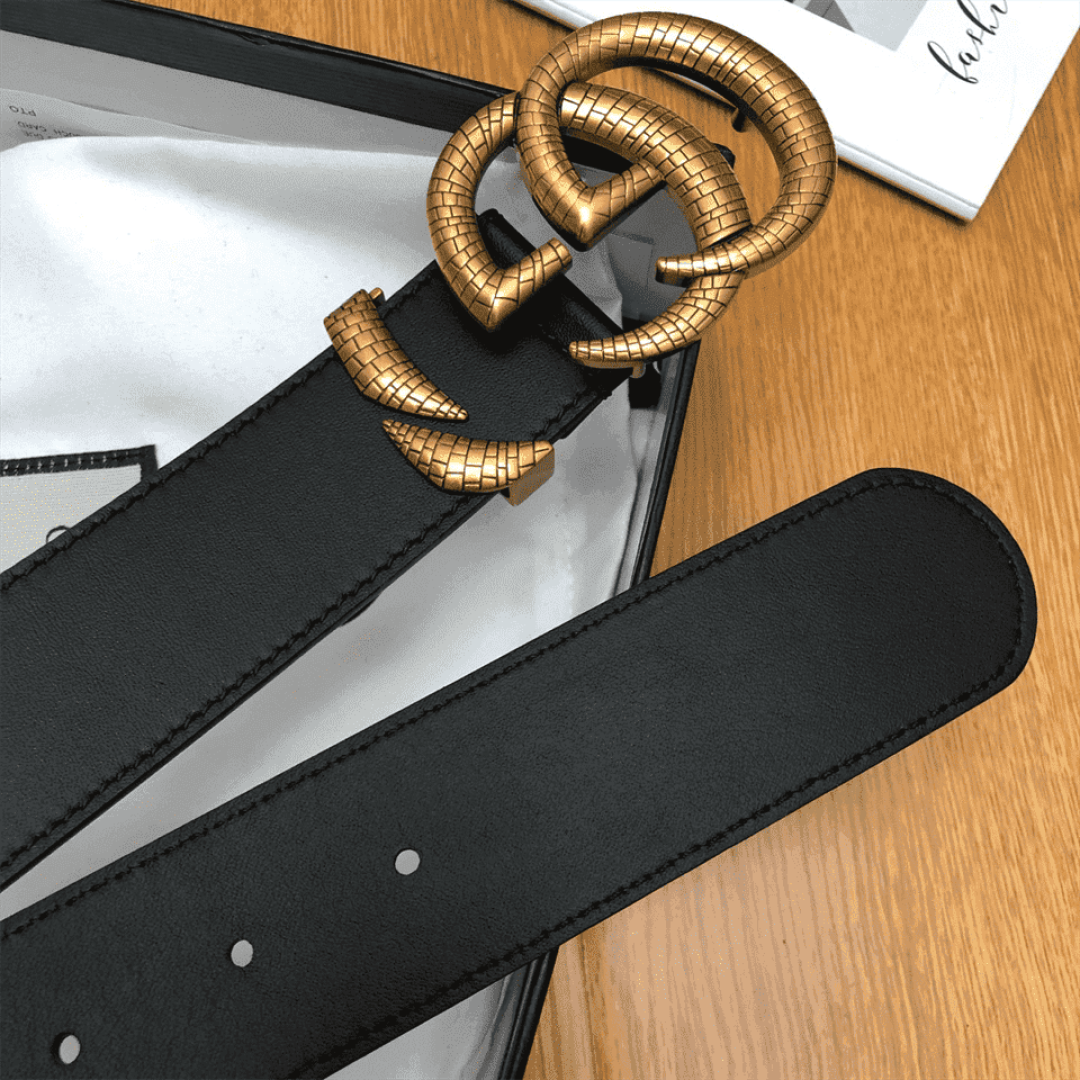 GUCCI LEATHER BELT WITH DOUBLE G