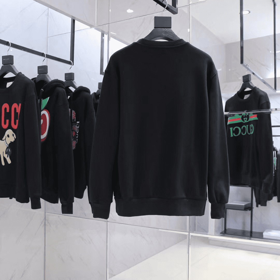 GUCCI EMBROIDERED LOGO COTTON SWEATSHIRT