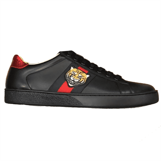 GUCCI TIGER ACE EMBROIDERED SNEAKER BLACK