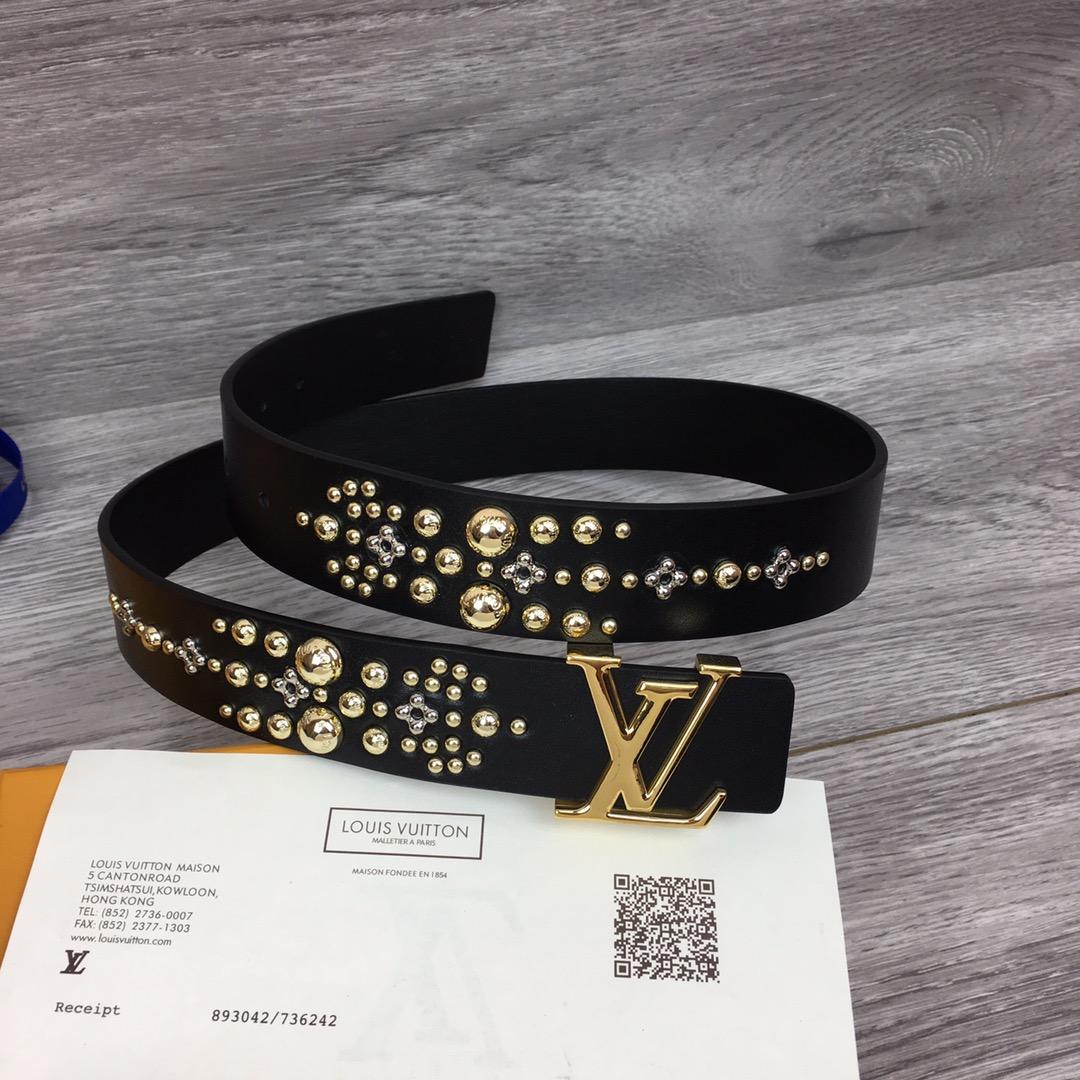 LOUIS VUITTON CALF LEATHER LV ICONIC 35MM BELT