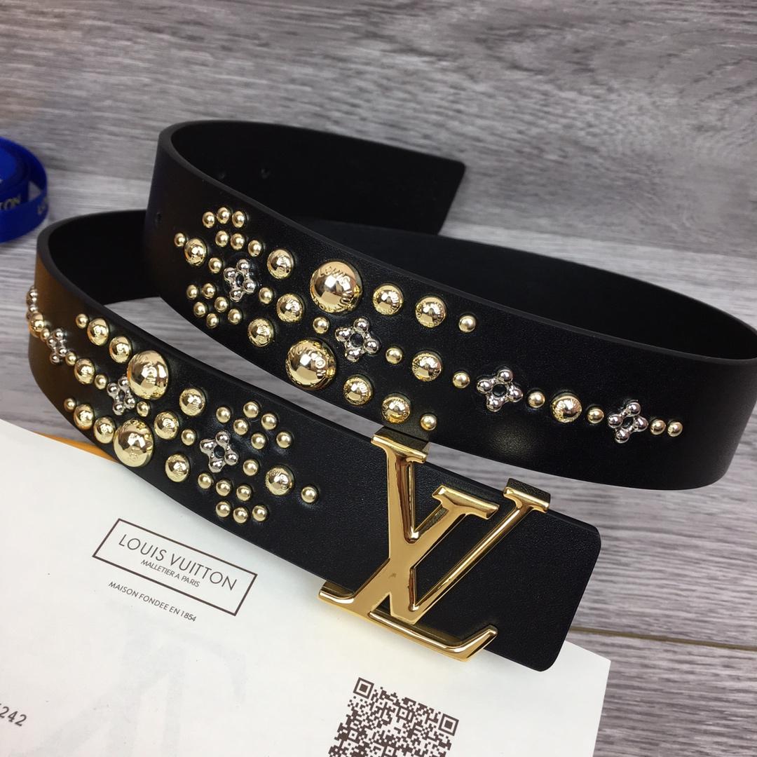 LOUIS VUITTON CALF LEATHER LV ICONIC 35MM BELT