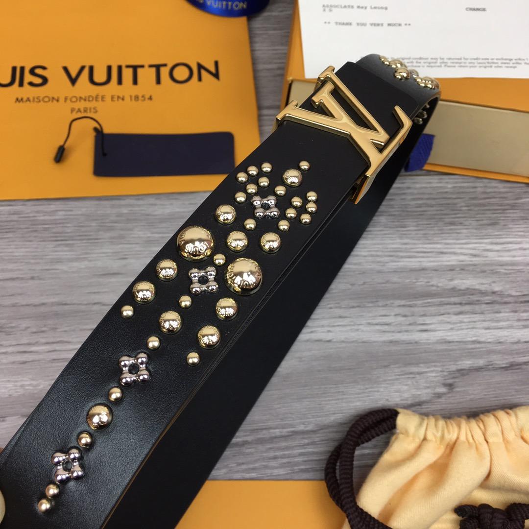 LOUIS VUITTON CALF LEATHER LV ICONIC 35MM BELT