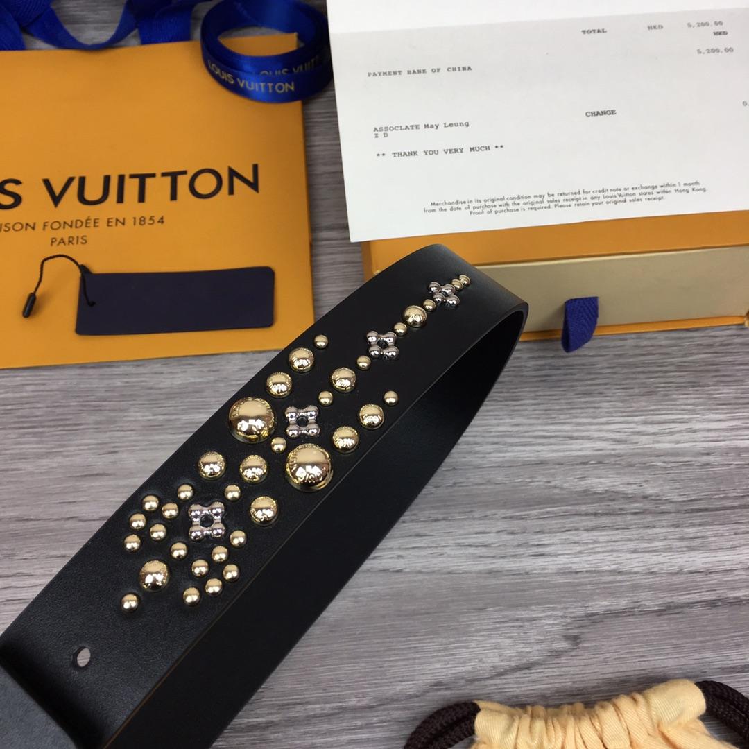 LOUIS VUITTON CALF LEATHER LV ICONIC 35MM BELT