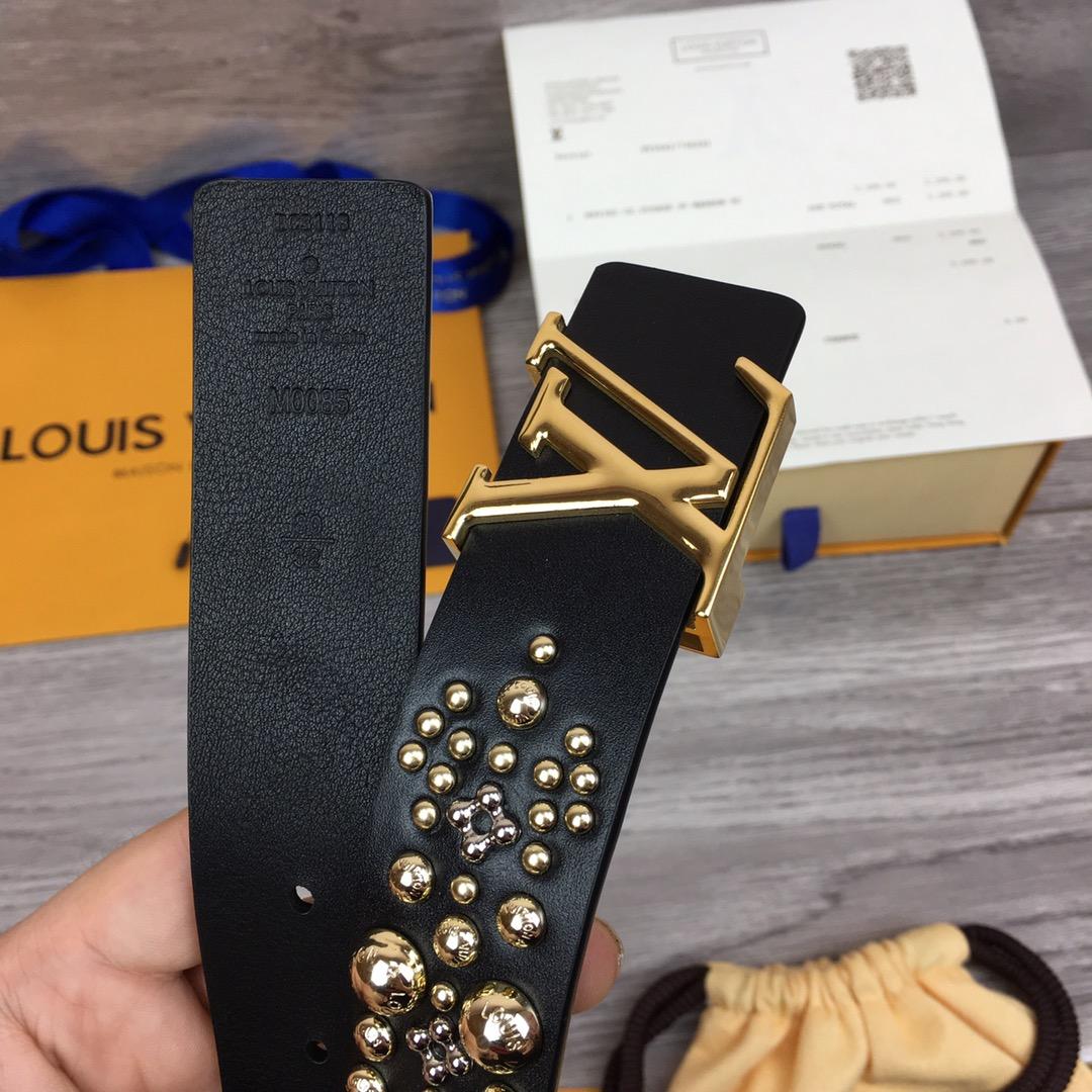 LOUIS VUITTON CALF LEATHER LV ICONIC 35MM BELT