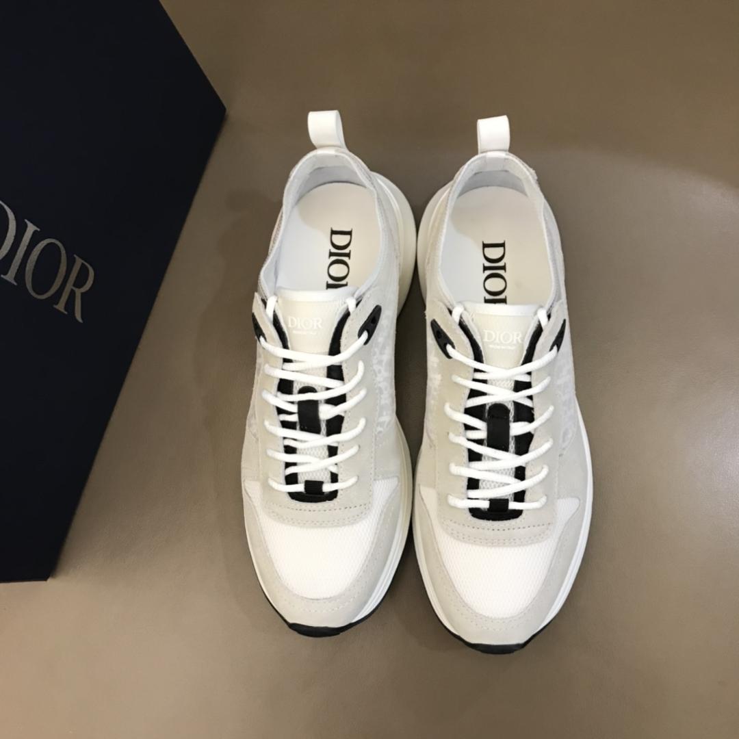 DIOR B25 OBLIQUE WHITE SUEDE RUNNER
