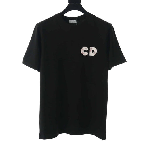 DIOR COUPLE BASKETBALL TIGHT-KNIT BLACK T-SHIRT