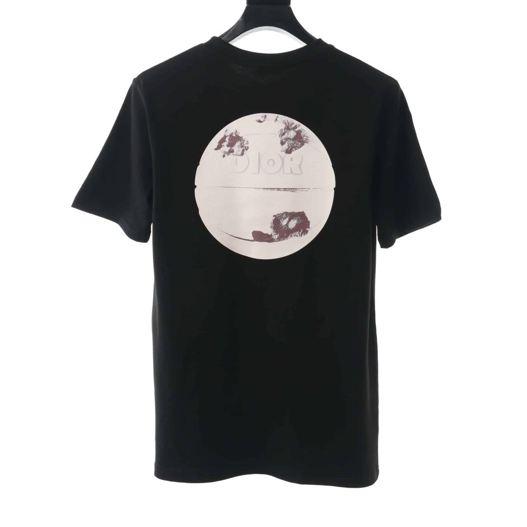DIOR COUPLE BASKETBALL TIGHT-KNIT BLACK T-SHIRT