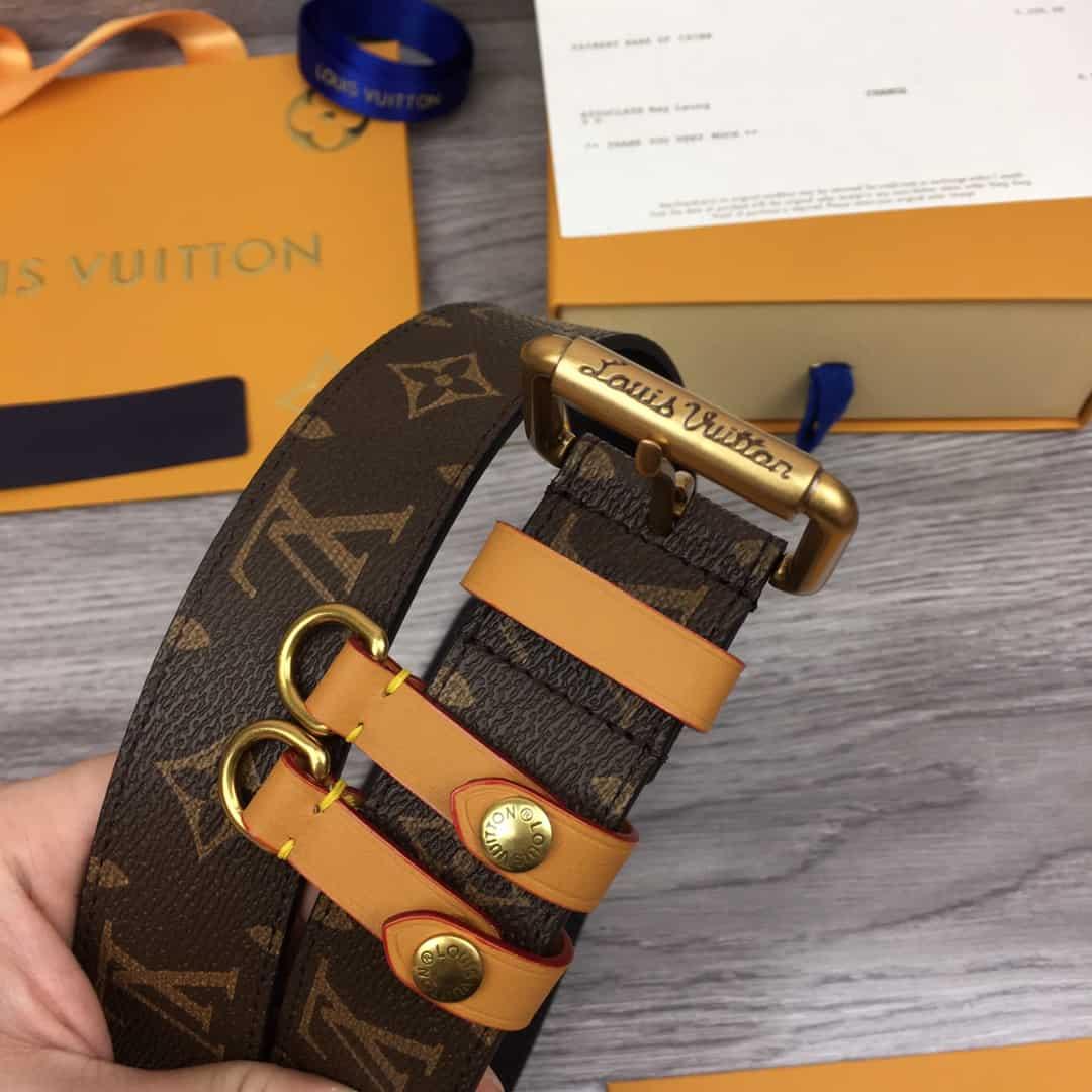 LOUIS VUITTON SIGNATURE BELT MONOGRAM 35MM BROWN