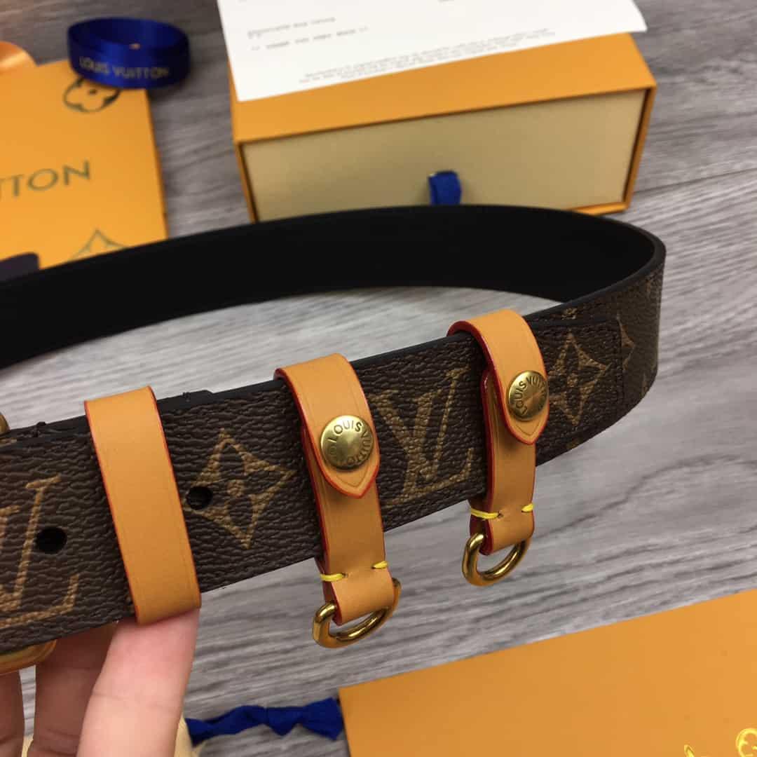 LOUIS VUITTON SIGNATURE BELT MONOGRAM 35MM BROWN