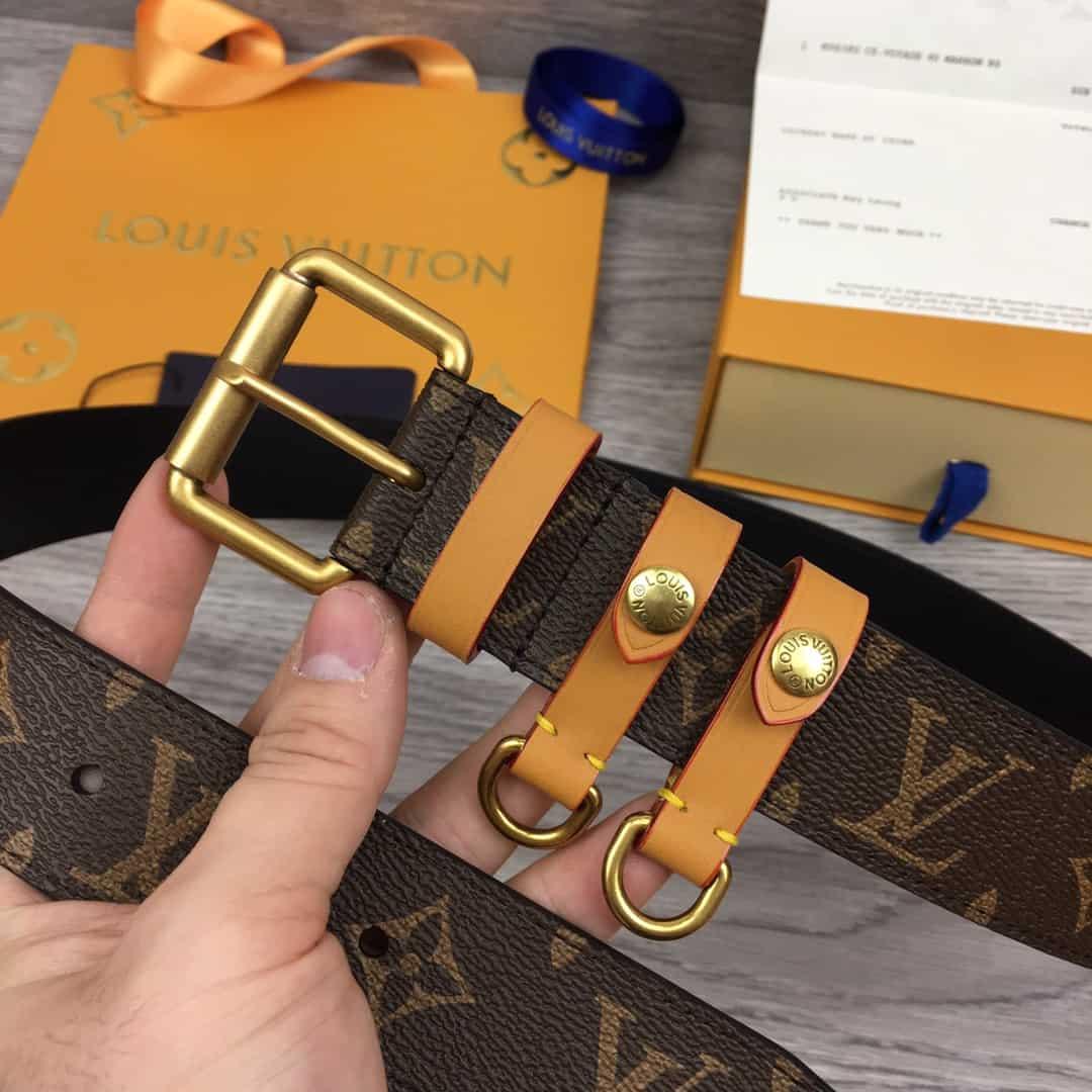LOUIS VUITTON SIGNATURE BELT MONOGRAM 35MM BROWN