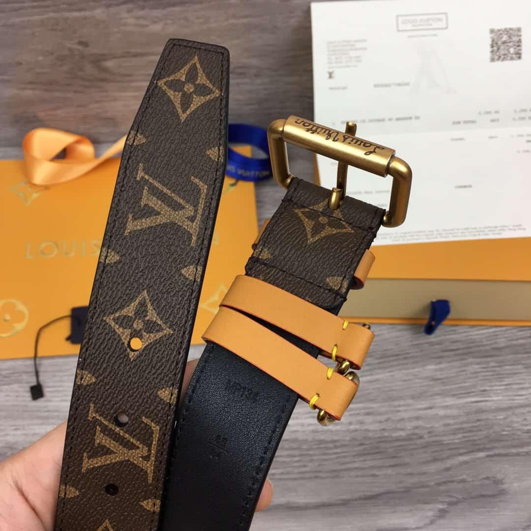 LOUIS VUITTON SIGNATURE BELT MONOGRAM 35MM BROWN