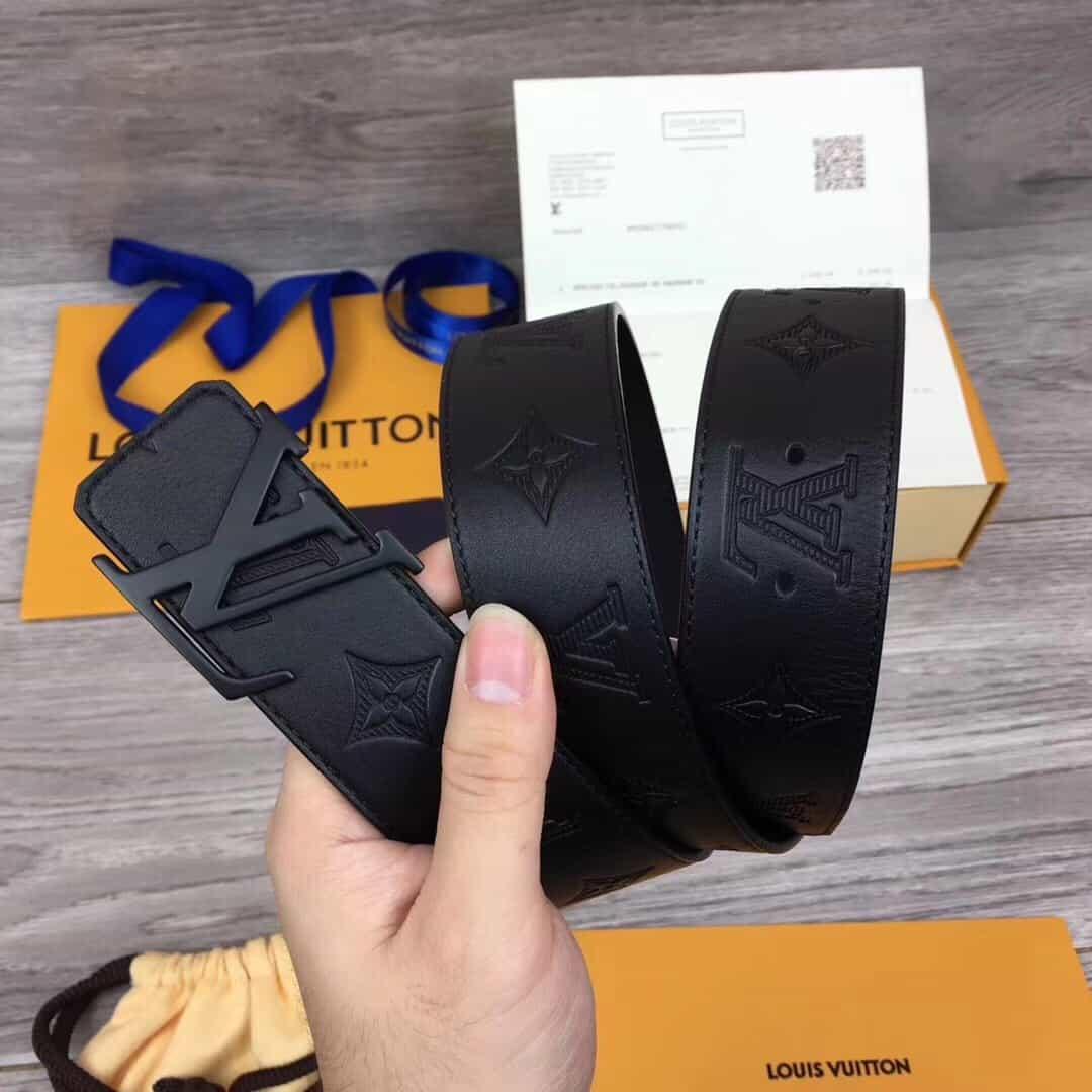 LOUIS VUITTON SHAPE BELT MONOGRAM SHADOW 40 MM BLACK