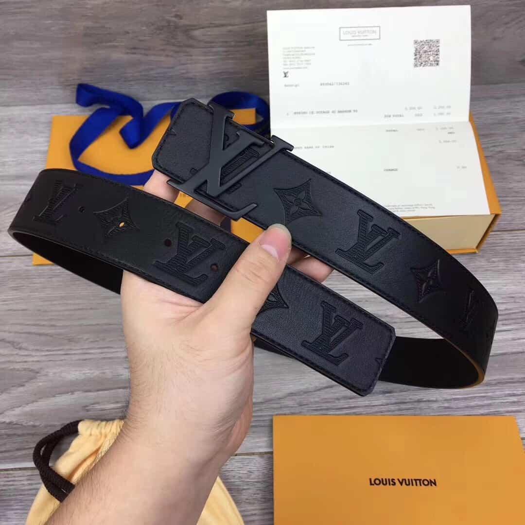 LOUIS VUITTON SHAPE BELT MONOGRAM SHADOW 40 MM BLACK